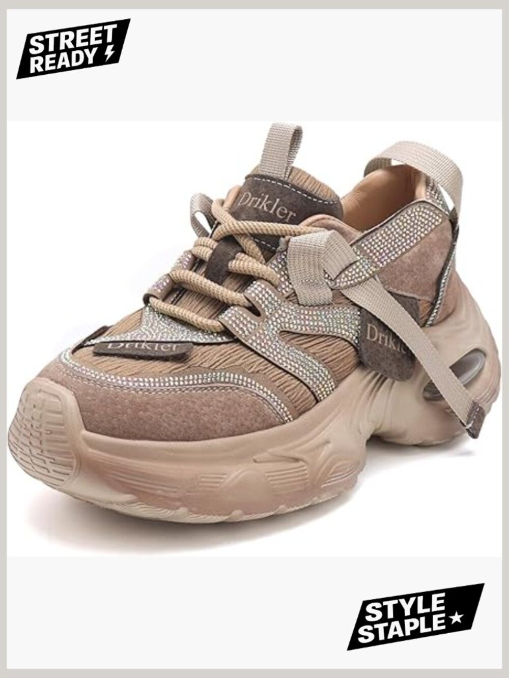Chunky Platform Dad Sneakers Lace-Up Slip-Resistant Lightweight Cushioned
